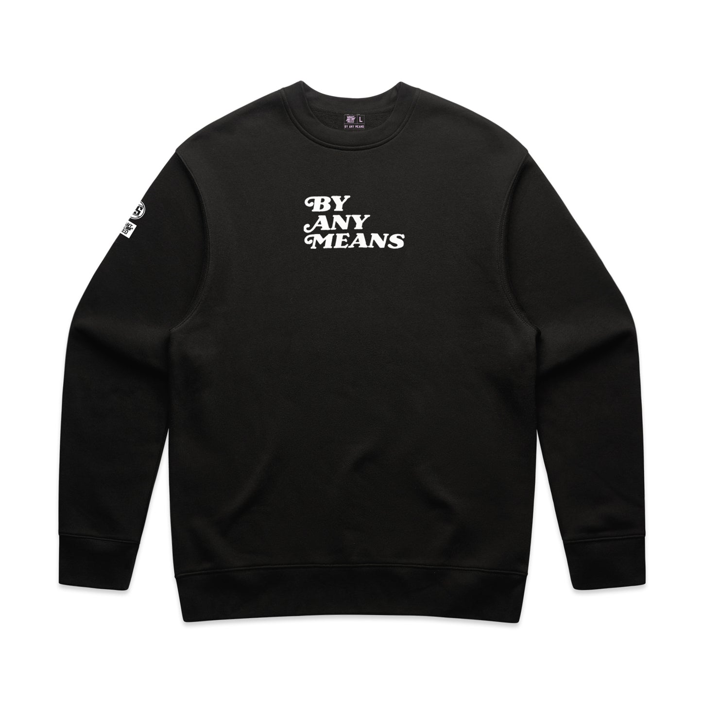 ADULT BY ANY MEANS PUFF PULLOVER CREWNECK - BLACK