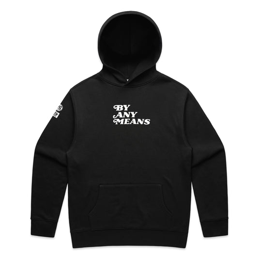 ADULT BY ANY MEANS PUFF PULLOVER HOODIE - BLACK