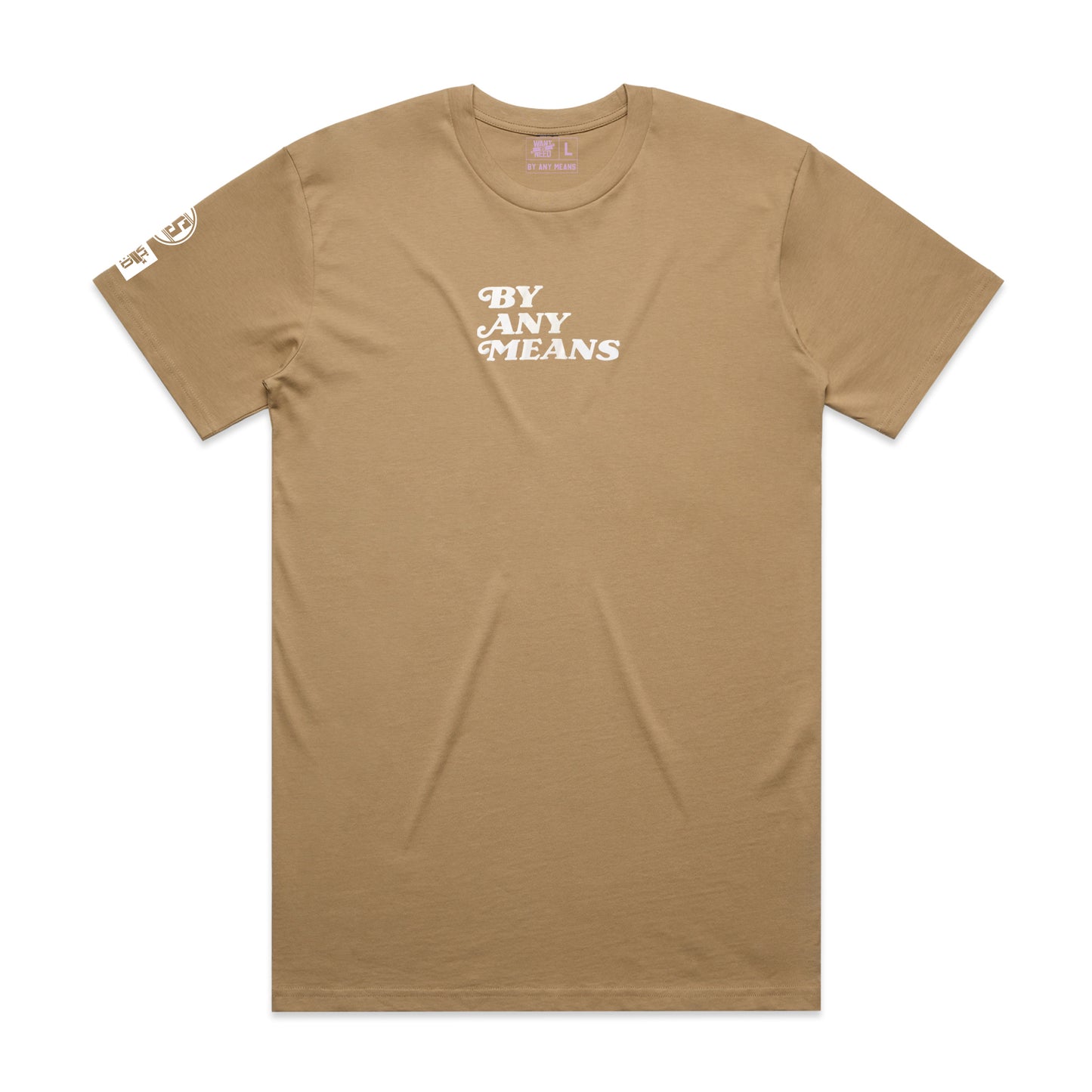 ADULT - BY ANY MEANS PUFF TEE - KHAKI